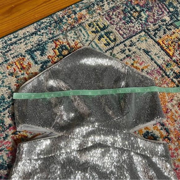 Aidan Mattox Halter Cut Out Maxi‎ Sequin Dress - Picture 14 of 16